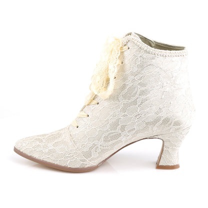 **2 3/4" Flaired Heel Lace Up Ankle Bootie w/Lace Overlay (Fabulicious VIC30/CHASA)