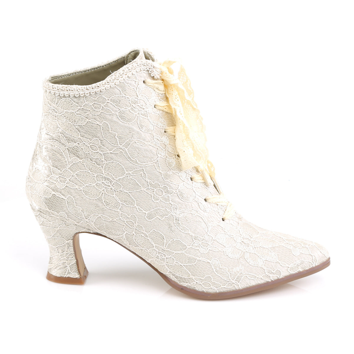 **2 3/4" Flaired Heel Lace Up Ankle Bootie w/Lace Overlay (Fabulicious VIC30/CHASA)