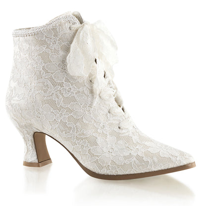 **2 3/4" Flaired Heel Lace Up Ankle Bootie w/Lace Overlay (Fabulicious VIC30/CHASA)