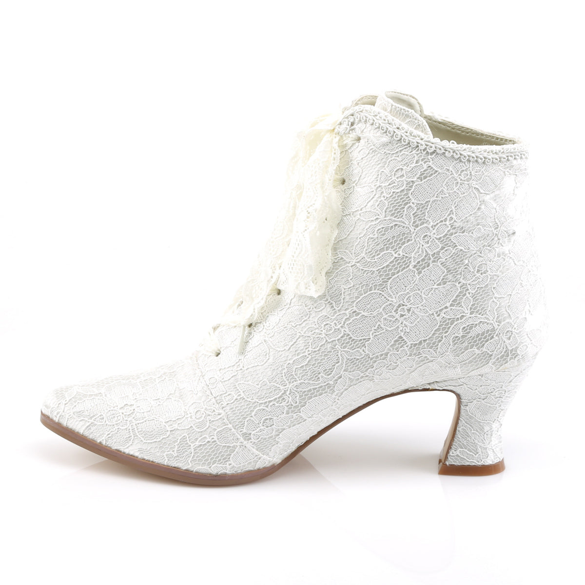 **2 3/4" Flaired Heel Lace Up Ankle Bootie w/Lace Overlay (Fabulicious VIC30/CHASA)