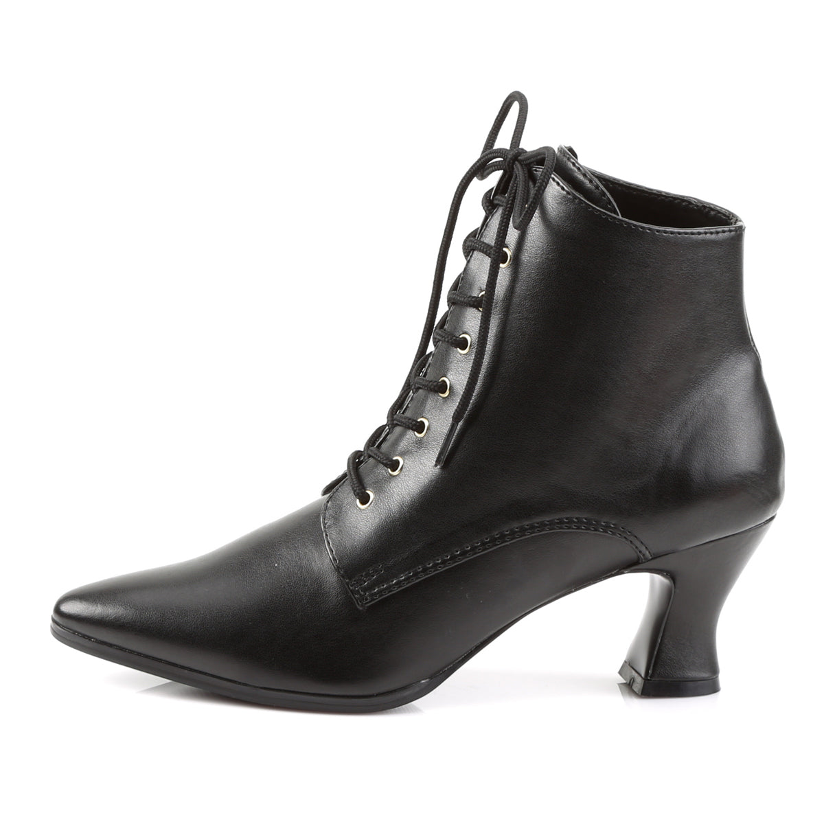 2 3/4" Kitten Heel Front Lace Up Ankle Boot (Funtasma VIC35/B/PU)