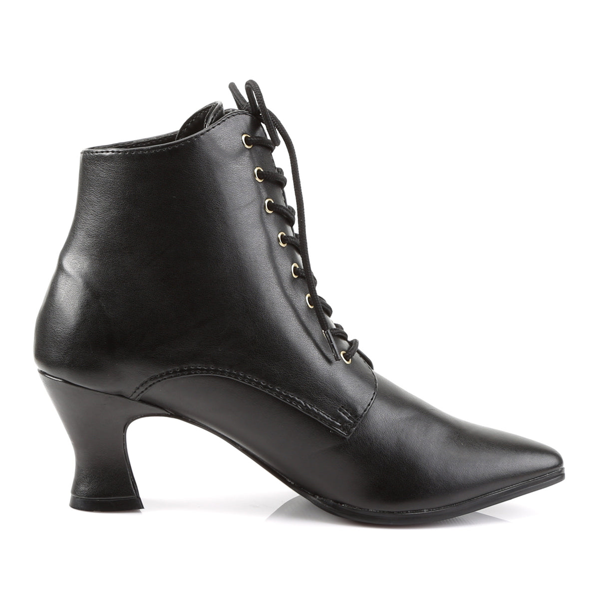 2 3/4" Kitten Heel Front Lace Up Ankle Boot (Funtasma VIC35/B/PU)