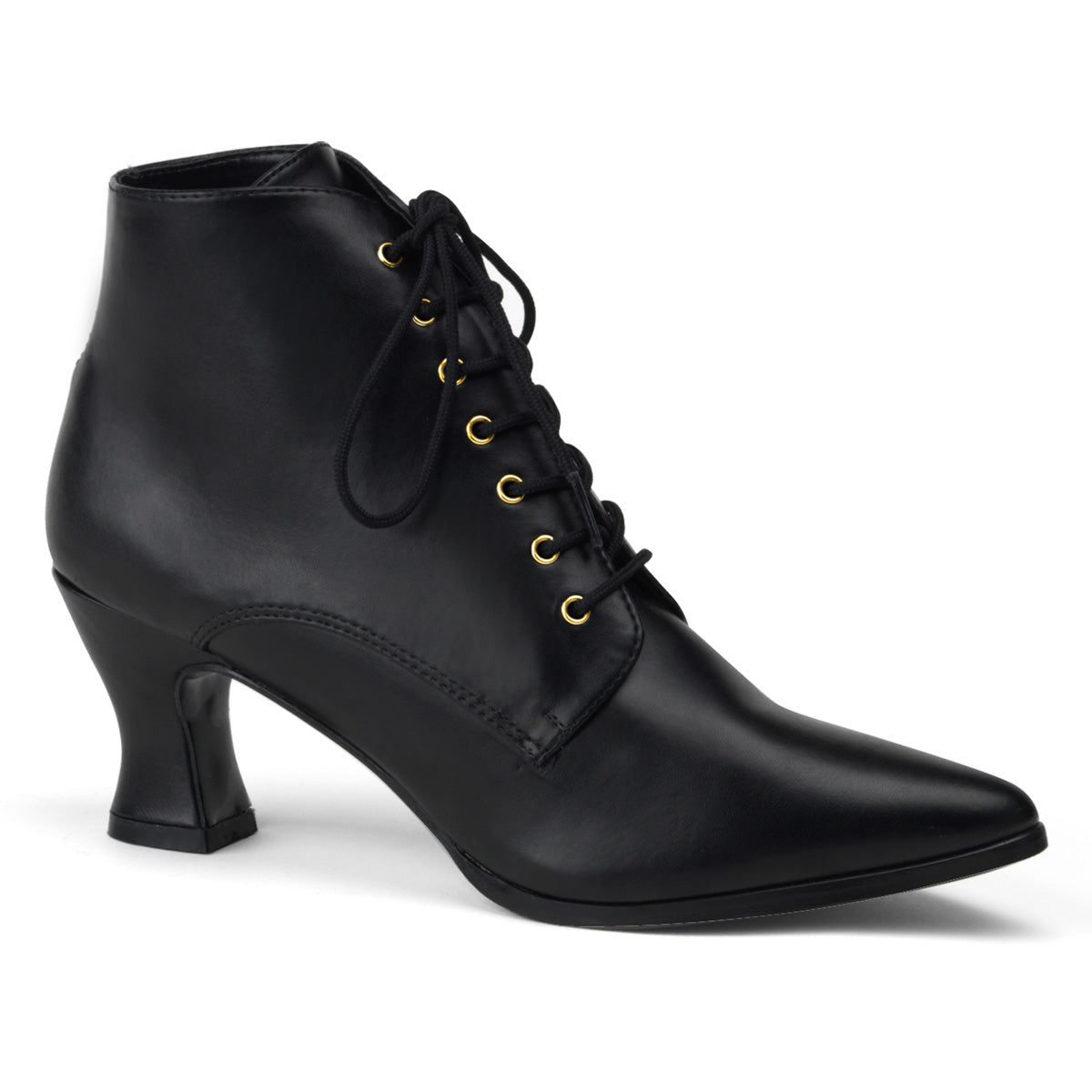 2 3/4" Kitten Heel Front Lace Up Ankle Boot (Funtasma VIC35/B/PU)