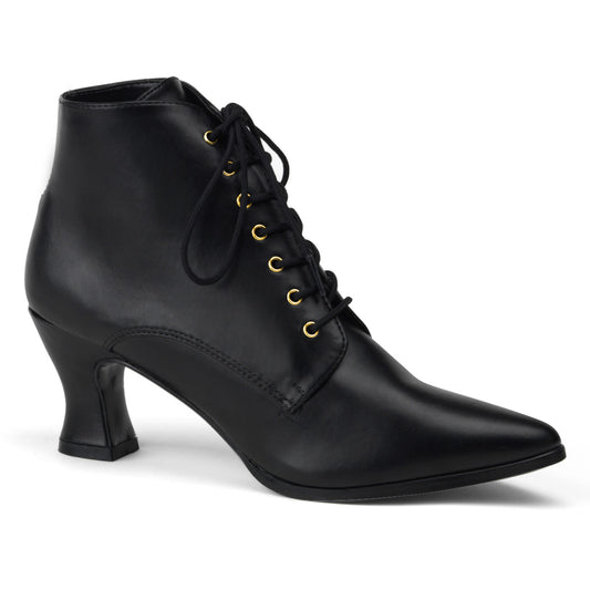 2 3/4" Kitten Heel Front Lace Up Ankle Boot (Funtasma VIC35/B/PU)