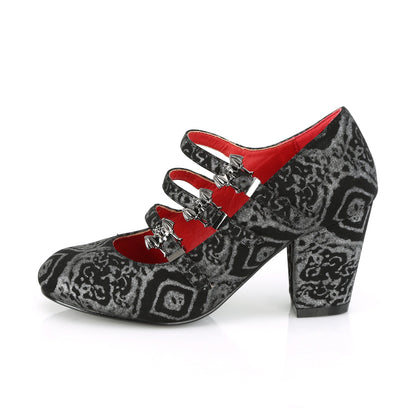 **3" Block Heel Round Toe Maryjane (Demonia VIK38/B-SNBVL)