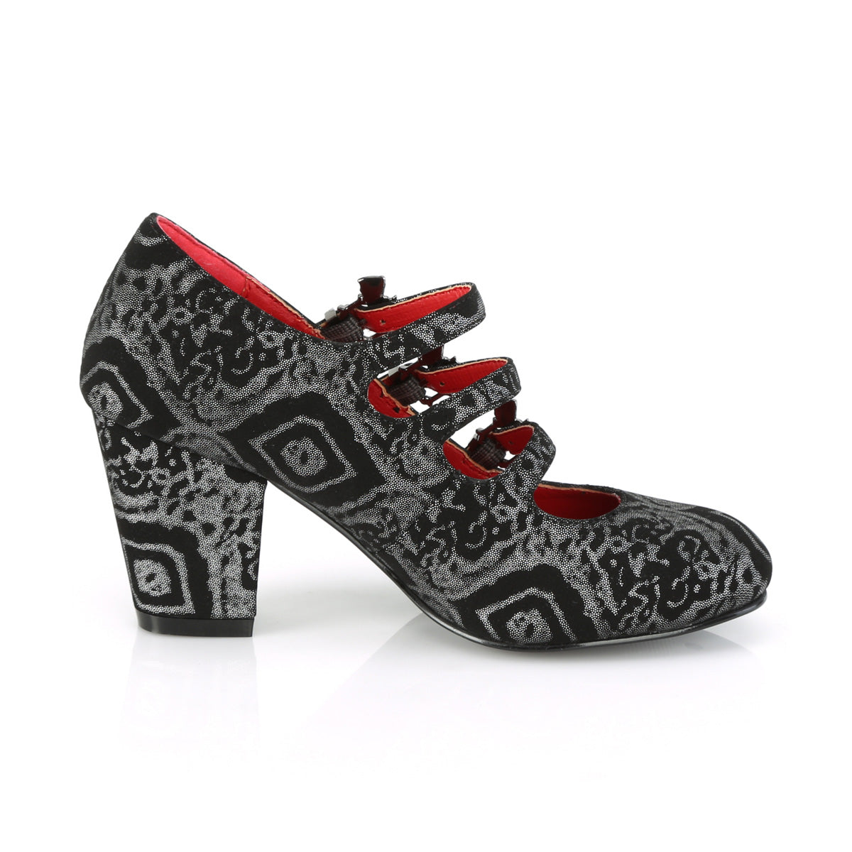 **3" Block Heel Round Toe Maryjane (Demonia VIK38/B-SNBVL)