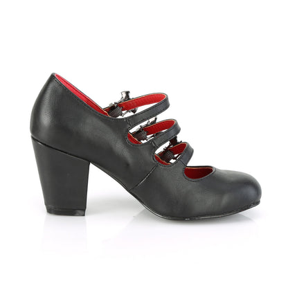 **3" Block Heel Round Toe Maryjane (Demonia VIK38/B-SNBVL)