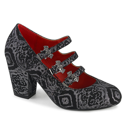 **3" Block Heel Round Toe Maryjane (Demonia VIK38/B-SNBVL)