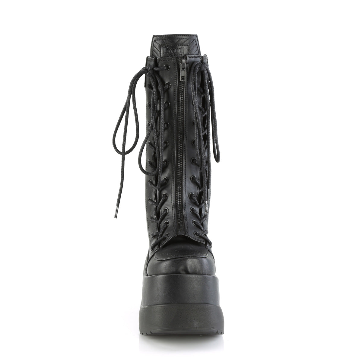**5" Wedge Tiered PF Outside Lace-Up Mid-Calf BT, Center Zip (Demonia VOID118/BVL)