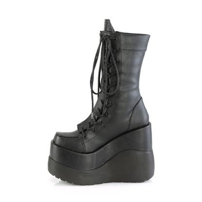 **5" Wedge Tiered PF Outside Lace-Up Mid-Calf BT, Center Zip (Demonia VOID118/BVL)