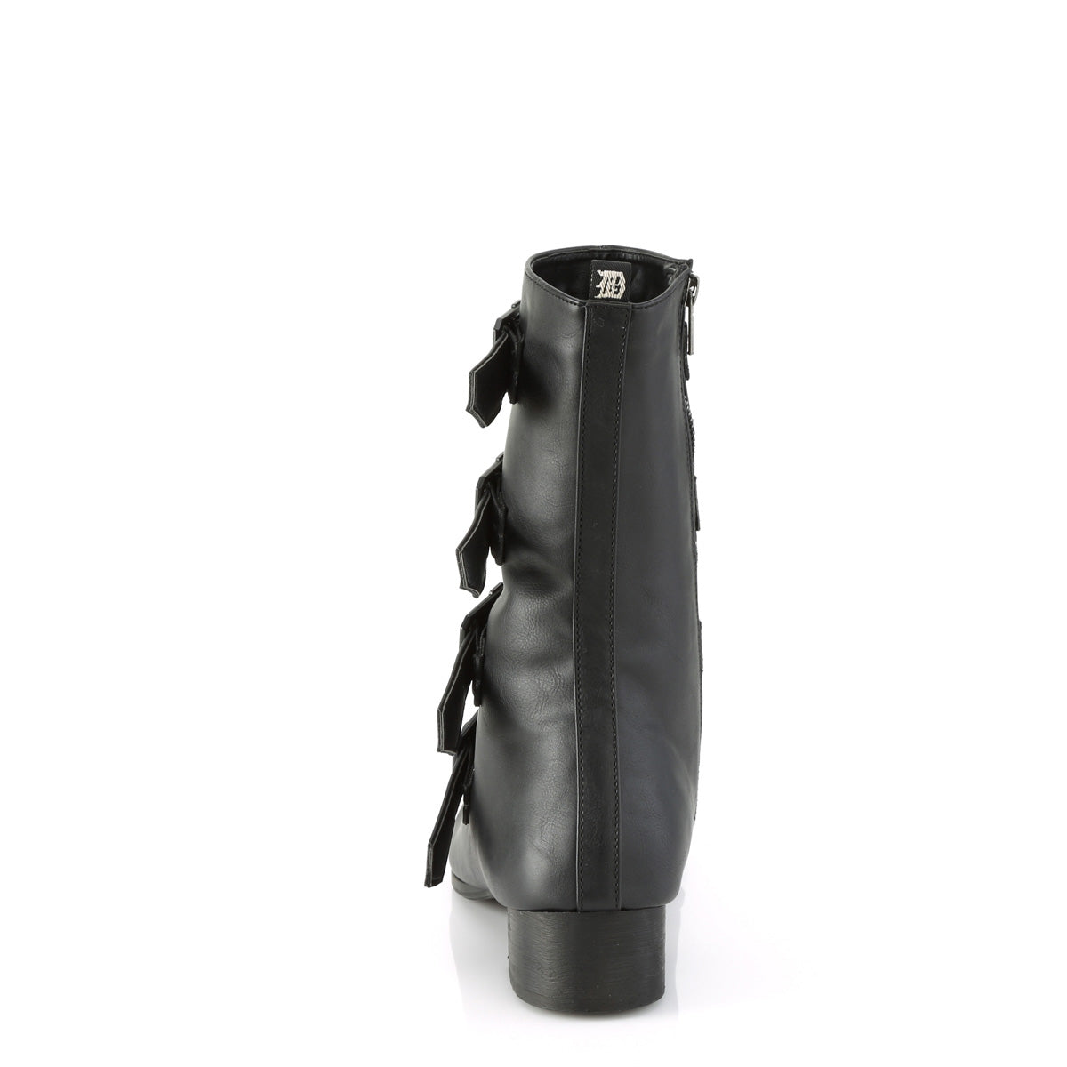1 1/2" Block Heel Pointed Toe Mid-Calf Boot, Side Zip (Demonia WAR110-C/BVL)