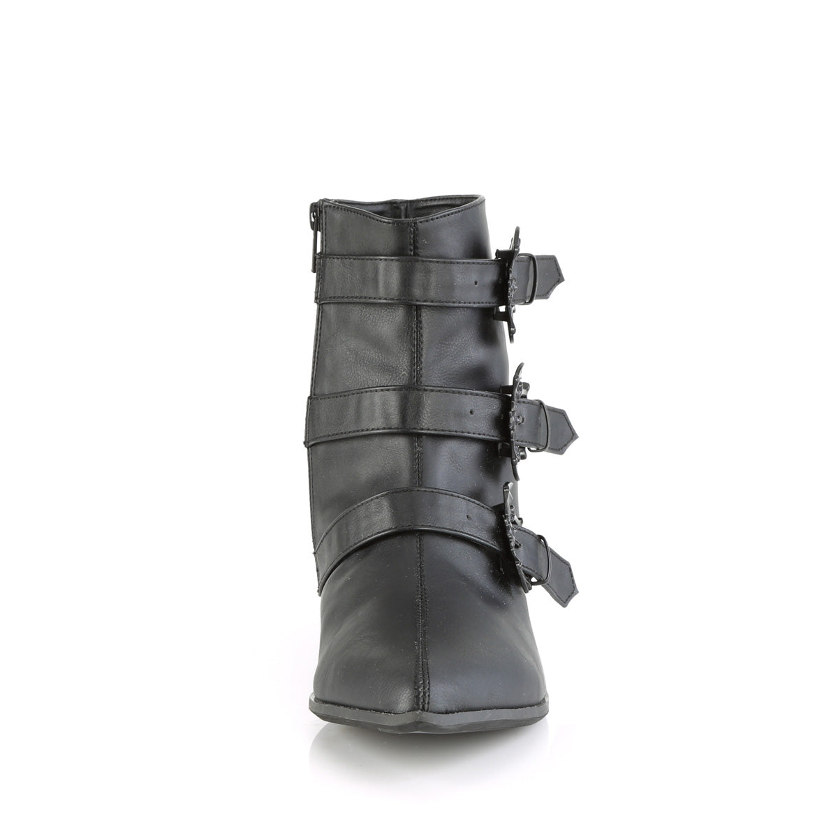 1 1/2" Block Heel Pointed Toe Ankle Boot, Side Zip (Demonia WAR50-B/BVL)