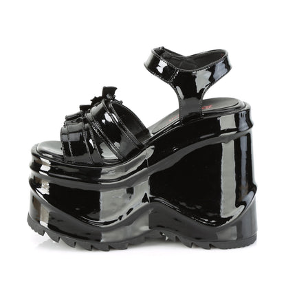 *6" Wedge PF Hook & Loop Ankle Strap Sandal (Demonia WAVE13/B)