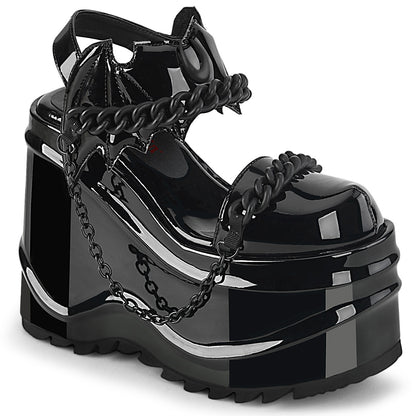 *6" Wedge PF Close Toe Ankle Strap Sandal (Demonia WAVE20/B)