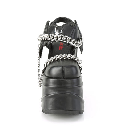 *6" Wedge PF Close Toe Ankle Strap Sandal (Demonia WAVE20/B)