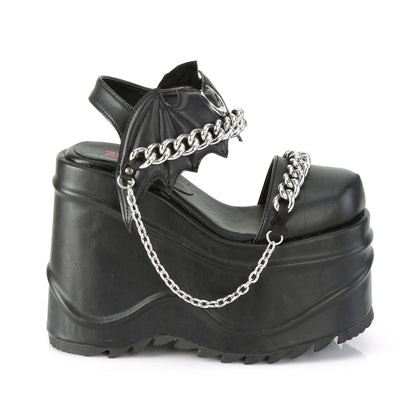 *6" Wedge PF Close Toe Ankle Strap Sandal (Demonia WAVE20/B)