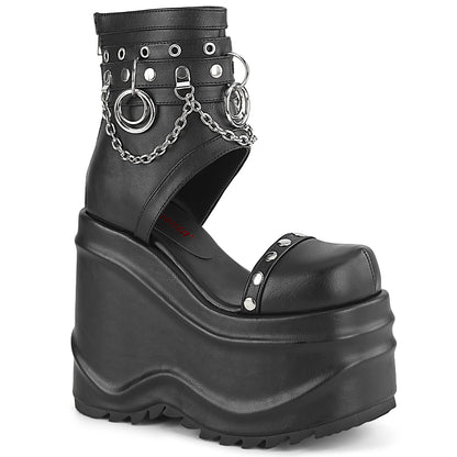 *6" (152mm) Wedge PF Bootie Sandal, Back Zip (Demonia WAVE22/BVL)