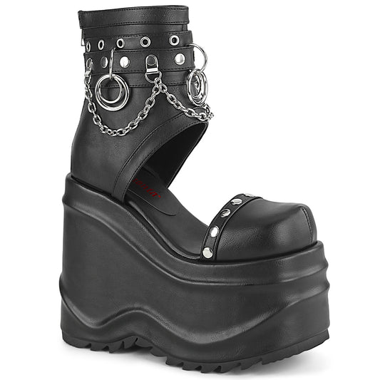 *6" (152mm) Wedge PF Bootie Sandal, Back Zip (Demonia WAVE22/BVL)