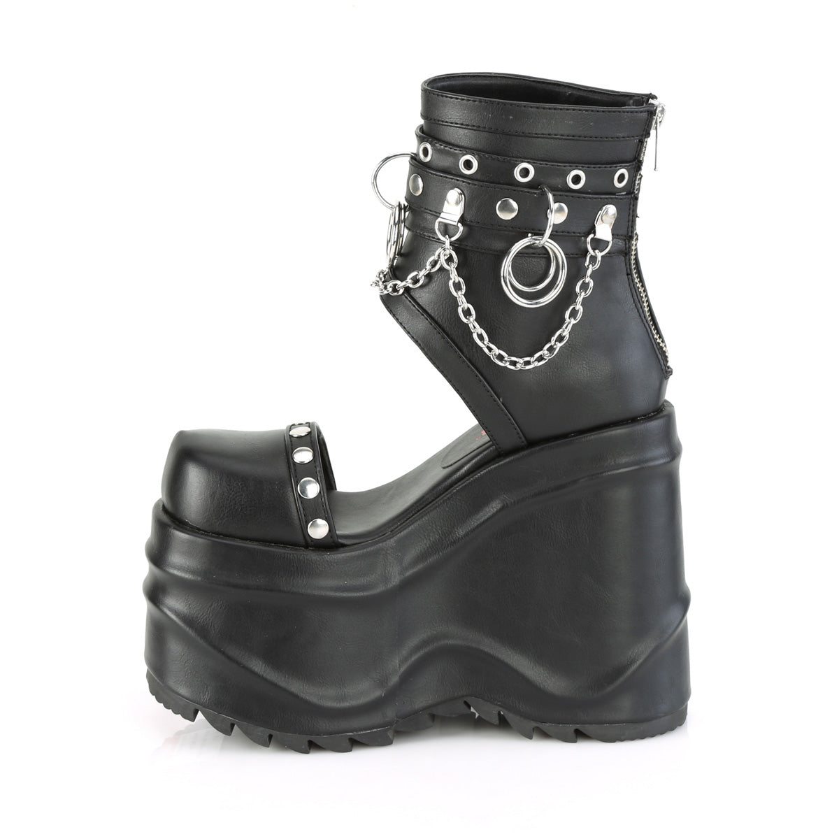 *6" (152mm) Wedge PF Bootie Sandal, Back Zip (Demonia WAVE22/BVL)
