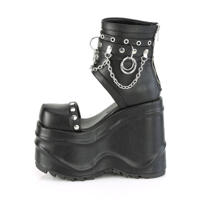 *6" (152mm) Wedge PF Bootie Sandal, Back Zip (Demonia WAVE22/BVL)