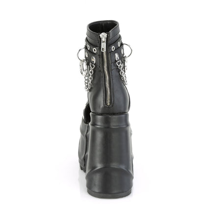 *6" (152mm) Wedge PF Bootie Sandal, Back Zip (Demonia WAVE22/BVL)