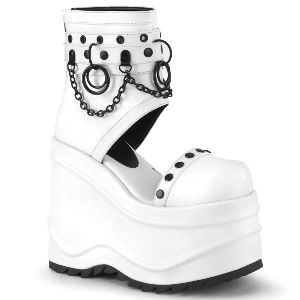 *6" (152mm) Wedge PF Bootie Sandal, Back Zip (Demonia WAVE22/BVL)