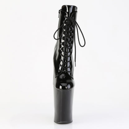 10" Heelless, 4 3/4" PF Lace-Up Front Ankle Boot, Inside Zip (Pleaser WOR1020/B/M)