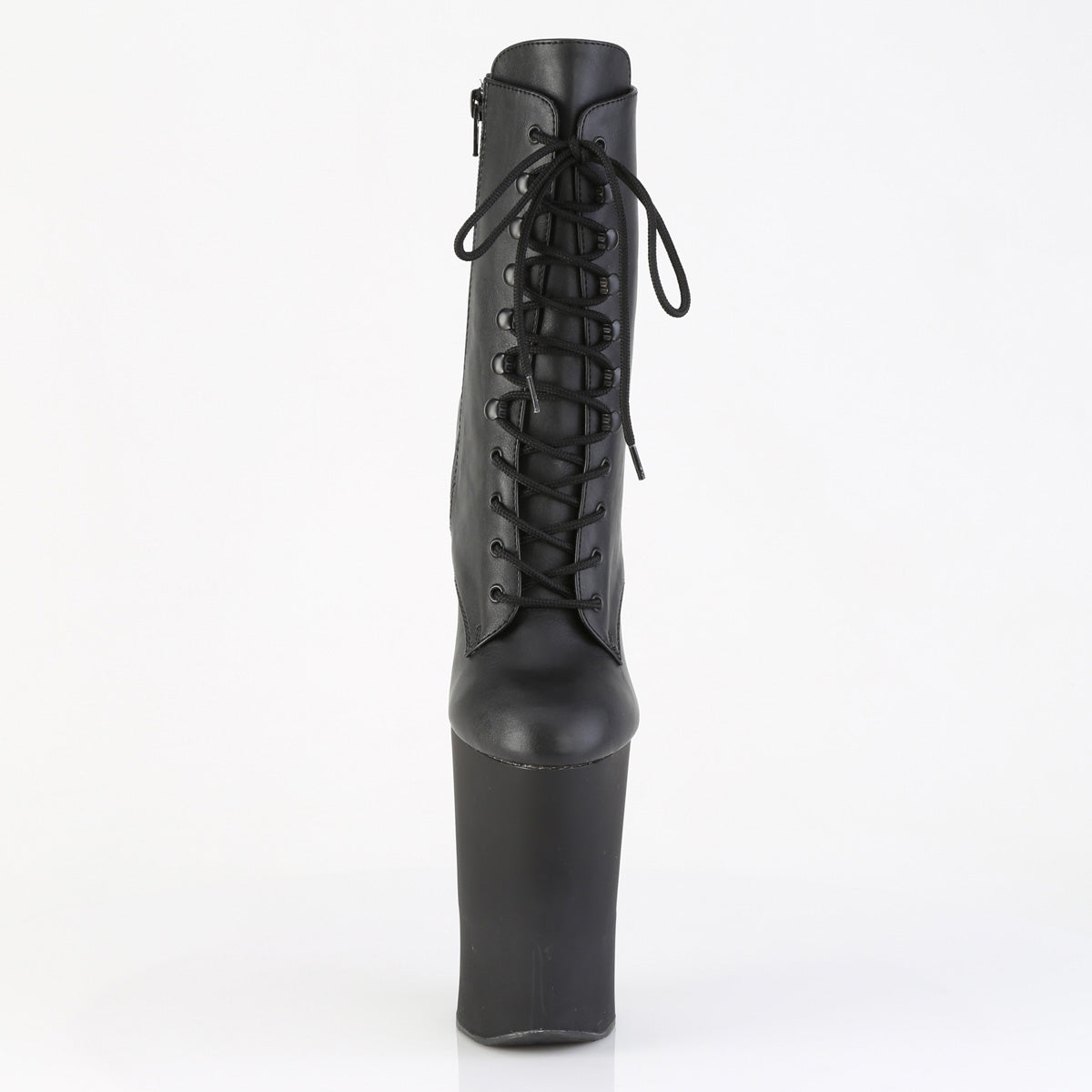 10" Heelless, 4 3/4" PF Lace-Up Front Ankle Boot, Inside Zip (Pleaser WOR1020/B/M)