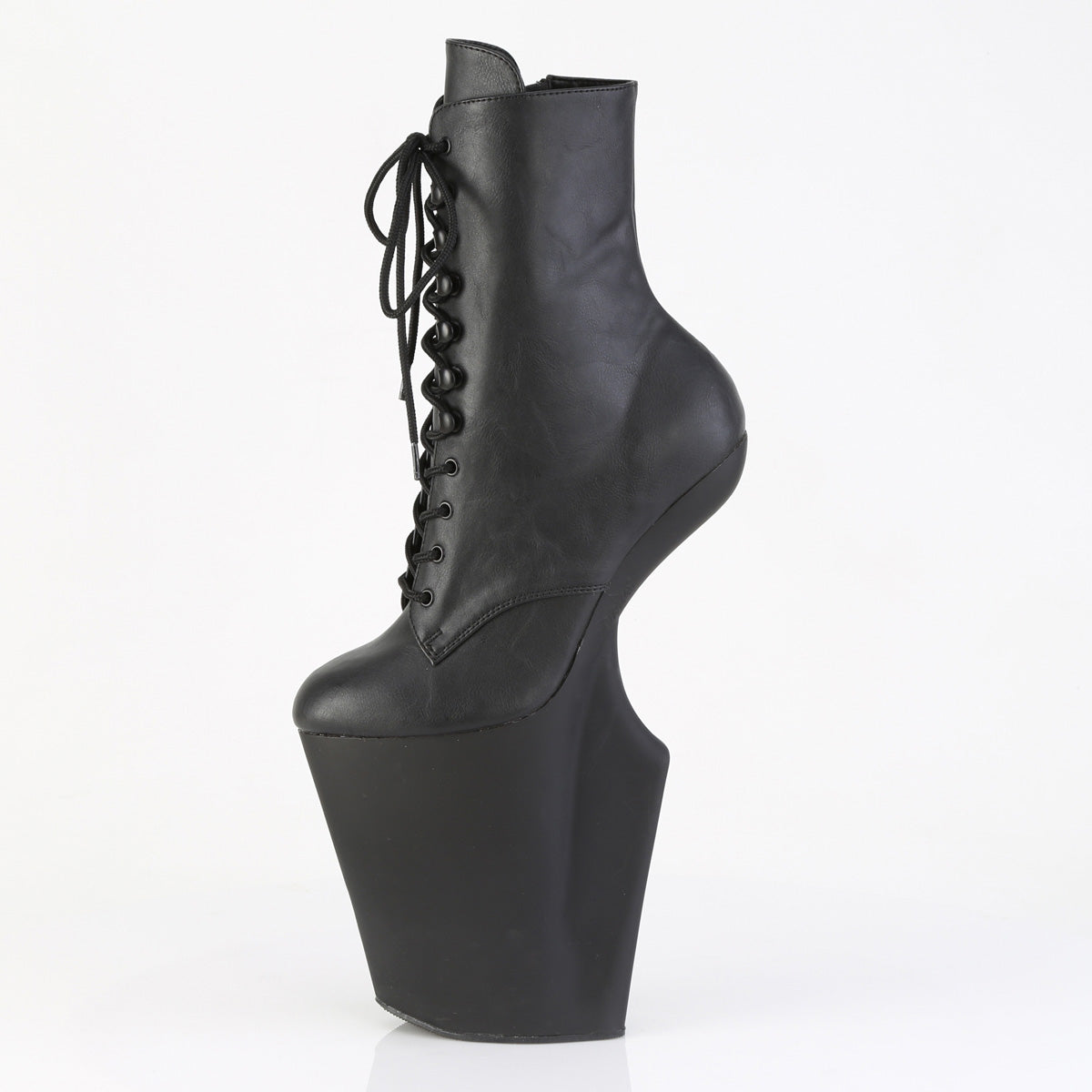 10" Heelless, 4 3/4" PF Lace-Up Front Ankle Boot, Inside Zip (Pleaser WOR1020/B/M)