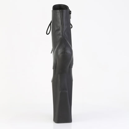 10" Heelless, 4 3/4" PF Lace-Up Front Ankle Boot, Inside Zip (Pleaser WOR1020/B/M)