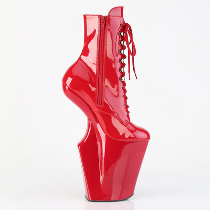 10" Heelless, 4 3/4" PF Lace-Up Front Ankle Boot, Inside Zip (Pleaser WOR1020/B/M)