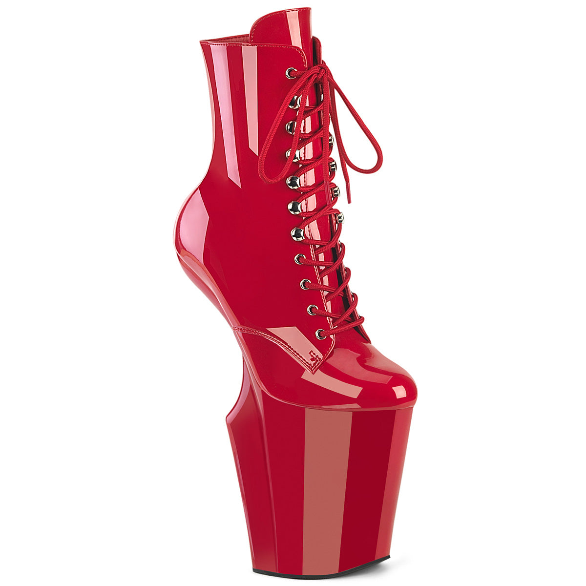 10" Heelless, 4 3/4" PF Lace-Up Front Ankle Boot, Inside Zip (Pleaser WOR1020/B/M)