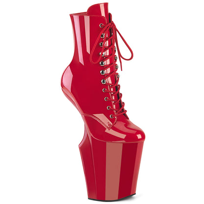 10" Heelless, 4 3/4" PF Lace-Up Front Ankle Boot, Inside Zip (Pleaser WOR1020/B/M)