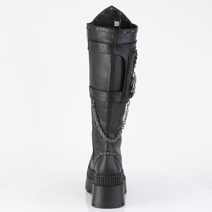 3 1/4" Chunky Heel, 2" Square-Toe PF Knee BT, Inside Zip (Demonia WRA205/BVL)
