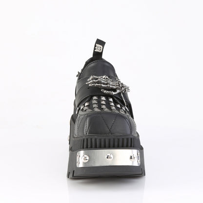 3 1/4" Chunky Heel, 2" Square-Toe PF Loafer Shoe (Demonia WRA42/BVL)