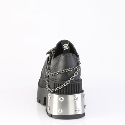 3 1/4" Chunky Heel, 2" Square-Toe PF Loafer Shoe (Demonia WRA42/BVL)