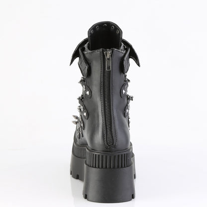 3 1/4" Chunky Heel, 2" Square-Toe PF Ankle BT, Back Zip (Demonia WRA55/BVL)