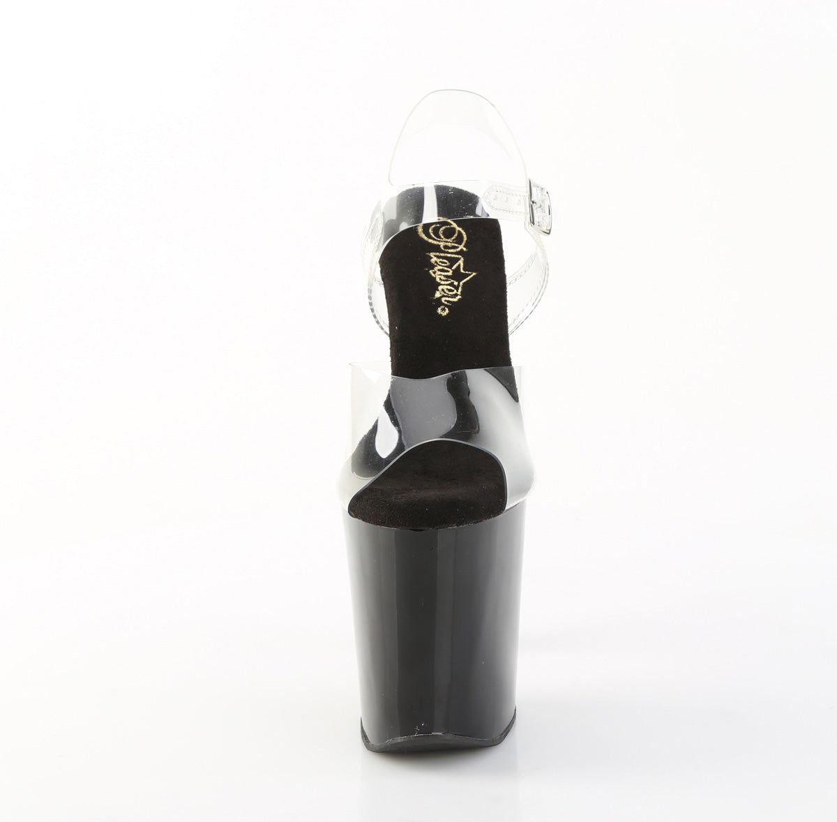 8" Heel, 4" PF Ankle Strap Sandal w/ Pyramid Stone and RS (Pleaser XTM808PYRS/C/B-GMC)